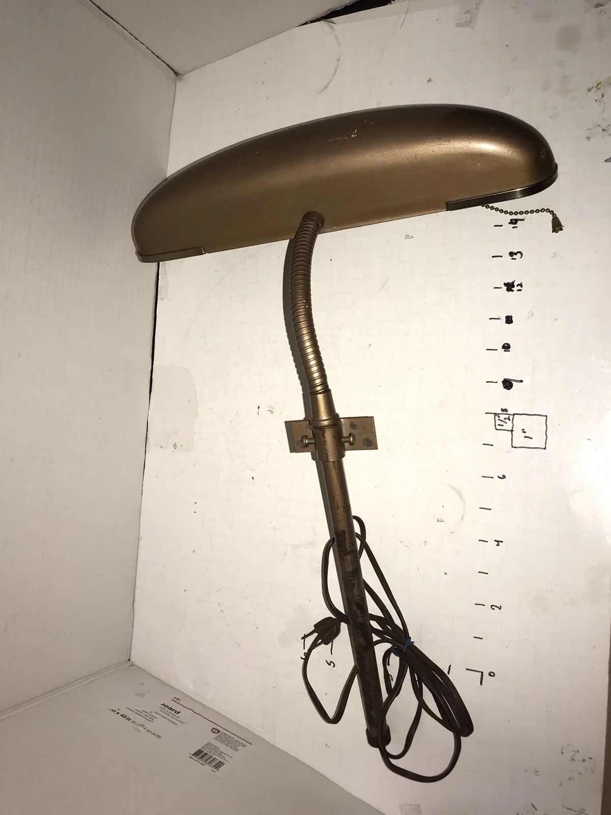1 Vintage Headboard Reading Light Lamp Gooseneck Flexible General mfg