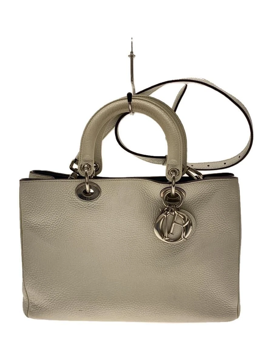 Christian Dior Handbag Dionissimo 2 Way Shoulder Strap Leather White Used