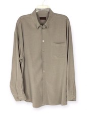 Johnston  Murphy Tan Brown Check Button Down Long Sleeve Shirt Size XL