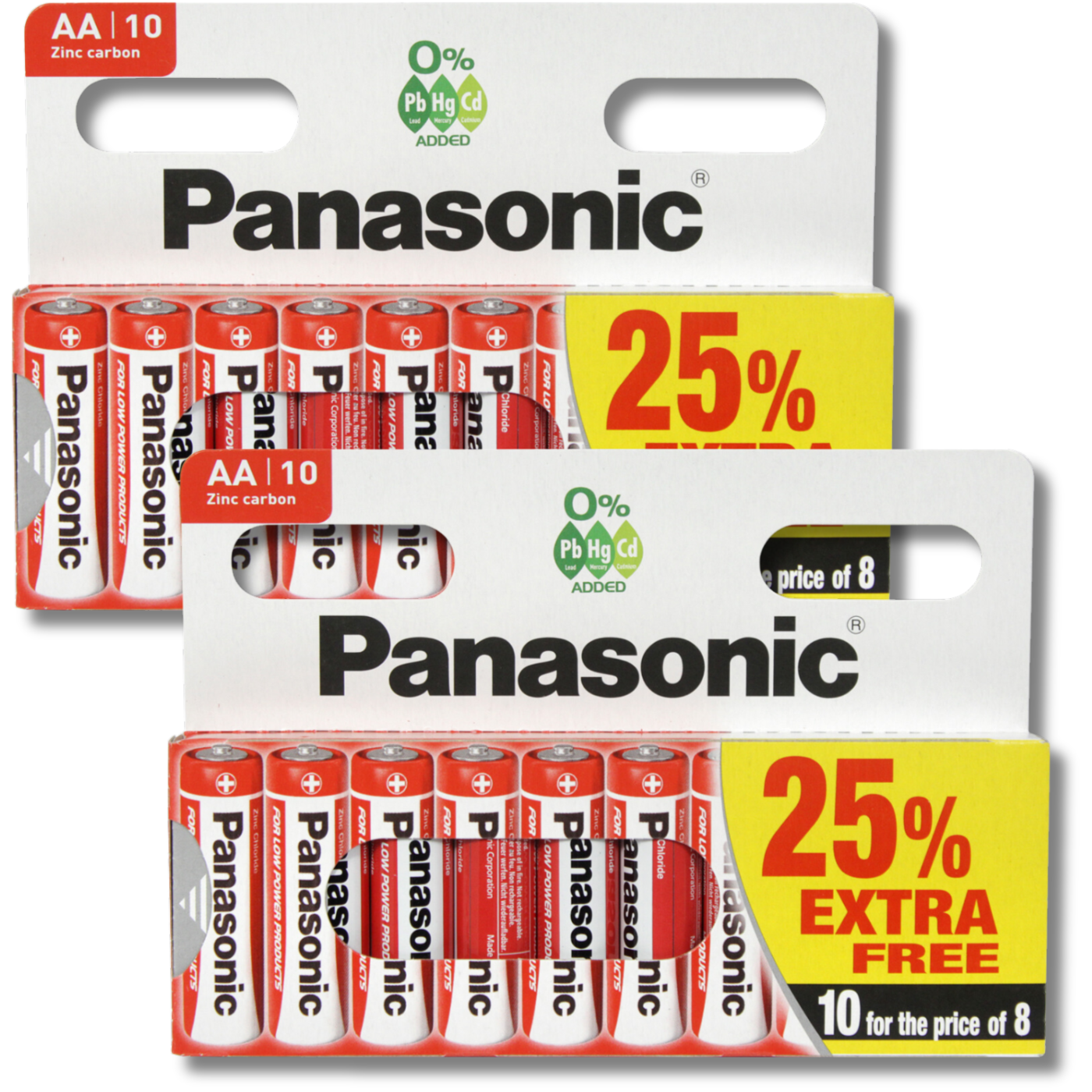 Pack of 10 Panasonic AA Zinc Carbon Batteries LR6 MN1500 1.5V for Remotes - Image 23