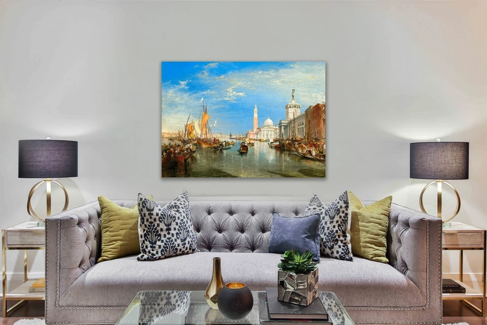 J M W Turner Venice The Dogana and San CANVAS PAINTING ART PRINT WALL 1258 - Image 3 of 4
