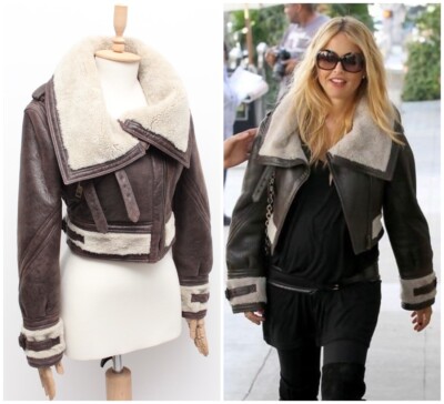 Women's BURBERRY PRORSUM Shearling Leather Aviator Bomber Jacket