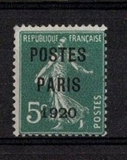 FRANCE TIMBRE PREOBLITERE YVERT 24 " SEMEUSE POSTES PARIS 1920 " NEUF(x) TB W114