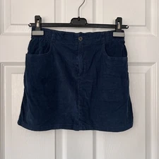 A.P.C. Corduroy Mini A Line Skirt Elasticated Waist Navy Blue Women’s Small