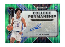 2023 Prizm Draft Picks College Penmanship Jalen Wilson Green Pulsar Auto /25