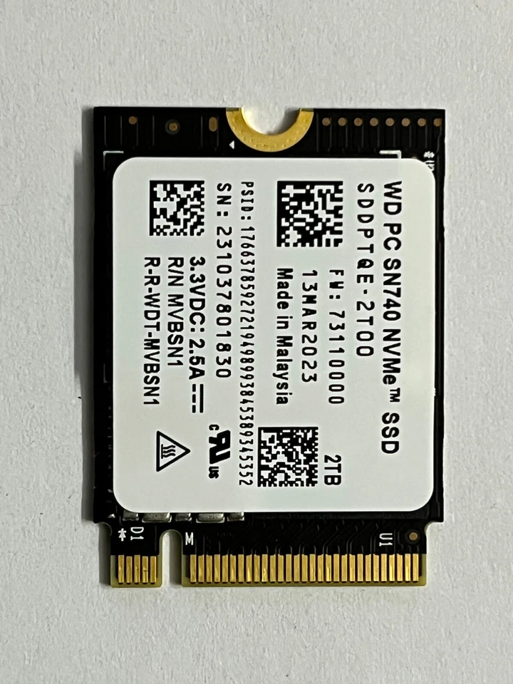 WD PC SN740 2TB M.2 2230 SSD NVMe PCIe4x4 For Steam Deck ASUS ROG Ally Laptop - Image 3 of 4