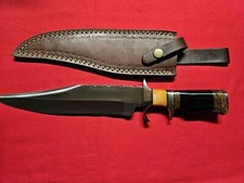 Custom 14" Bowie Style Knife W/Sheath. 14" OAL 9" Blade. No Marking. Nicely Done