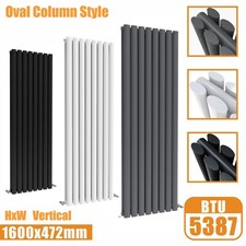 Designer Oval Column Flat Panel Radiator Horizontal Vertical Central Heating Rad