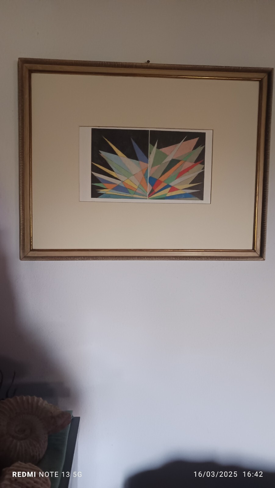 OPERA LITOGRAFIA FIRMATA BALLA DIMENSIONE 30 X 16 CM OTTIME CONDIZIONI CORNICE