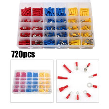 720 ASSORTED INSULATED ELECTRICAL WIRE TERMINALS CRIMP CONNECTORS SPADE SET