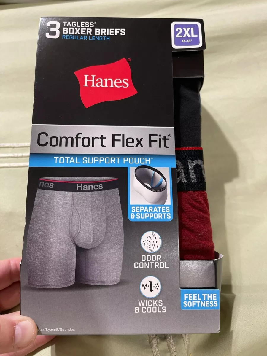 Hanes Comfort Flex Fit Tagless Boxer Briefs, Red & Blue - 2XL