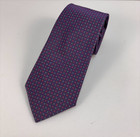 Turnbull & Asser Hand Made In England PURPLE RED GREEN DOTS Silk Mens Necktie