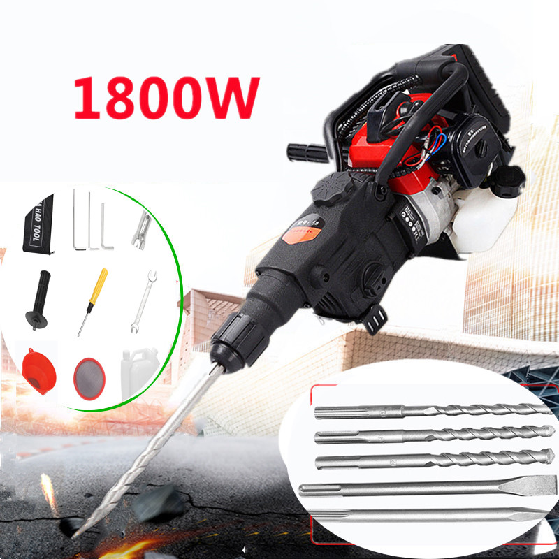 Image 1 - Petrol Hammer Drill 2-Stroke 32.7CC Breaker Demolition Jackhammer Heavy Duty