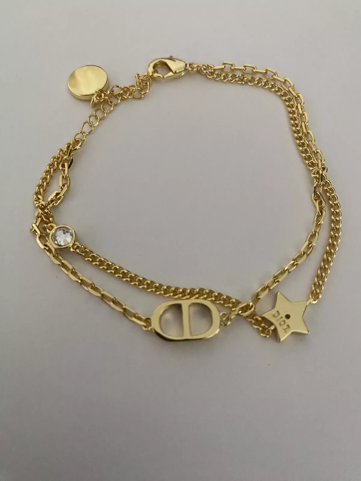 Bracelet DIOR Double Petit CD Couleur Or Jaune Doré Homme Femme