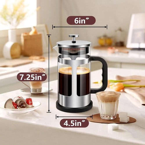 Prensa de café francesa 36 oz, cafetera o tetera con 4 filtros, acero inoxidable - Imagen 2 de 6