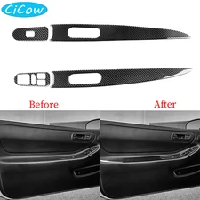 4Pcs Carbon Fiber Interior Window Lift Switch Panel Trim For Acura Integra 94-01