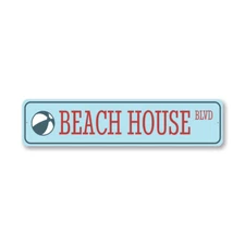Beach House Boulevard Metal Sign