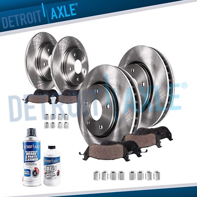 11.89'' Front and 12.44'' Rear Disc Rotors Brakes Pads Kit for Jeep Wrangler JK