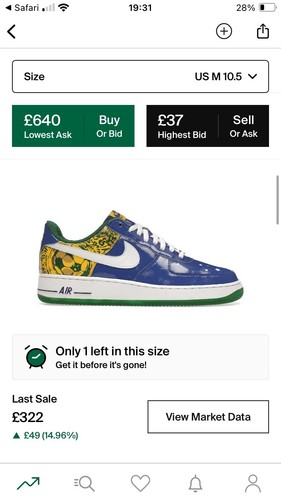 Hombre Nike Air Force 1 Ronaldinho Entrenadores Talla 9.5 UK Brasil 44.5 EU - Imagen 3 de 21