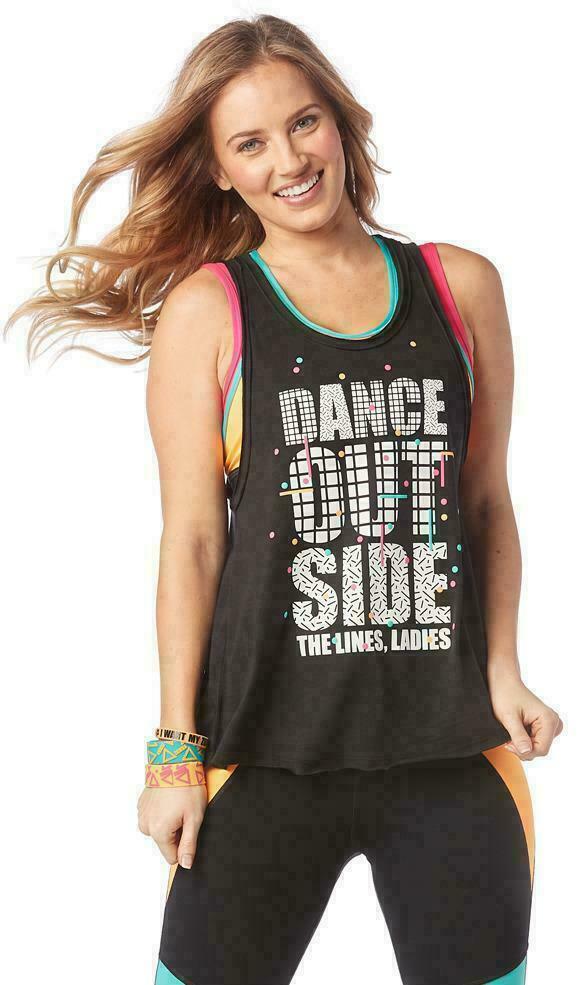 Zumba Dance Outside Loose Tank Bold Black Size XS Z1t01705 for sale online  | eBay