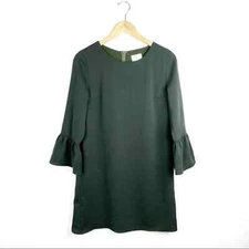 Everly Dress Women's Small Green Bell Sleeve Women's Swing Short Shift