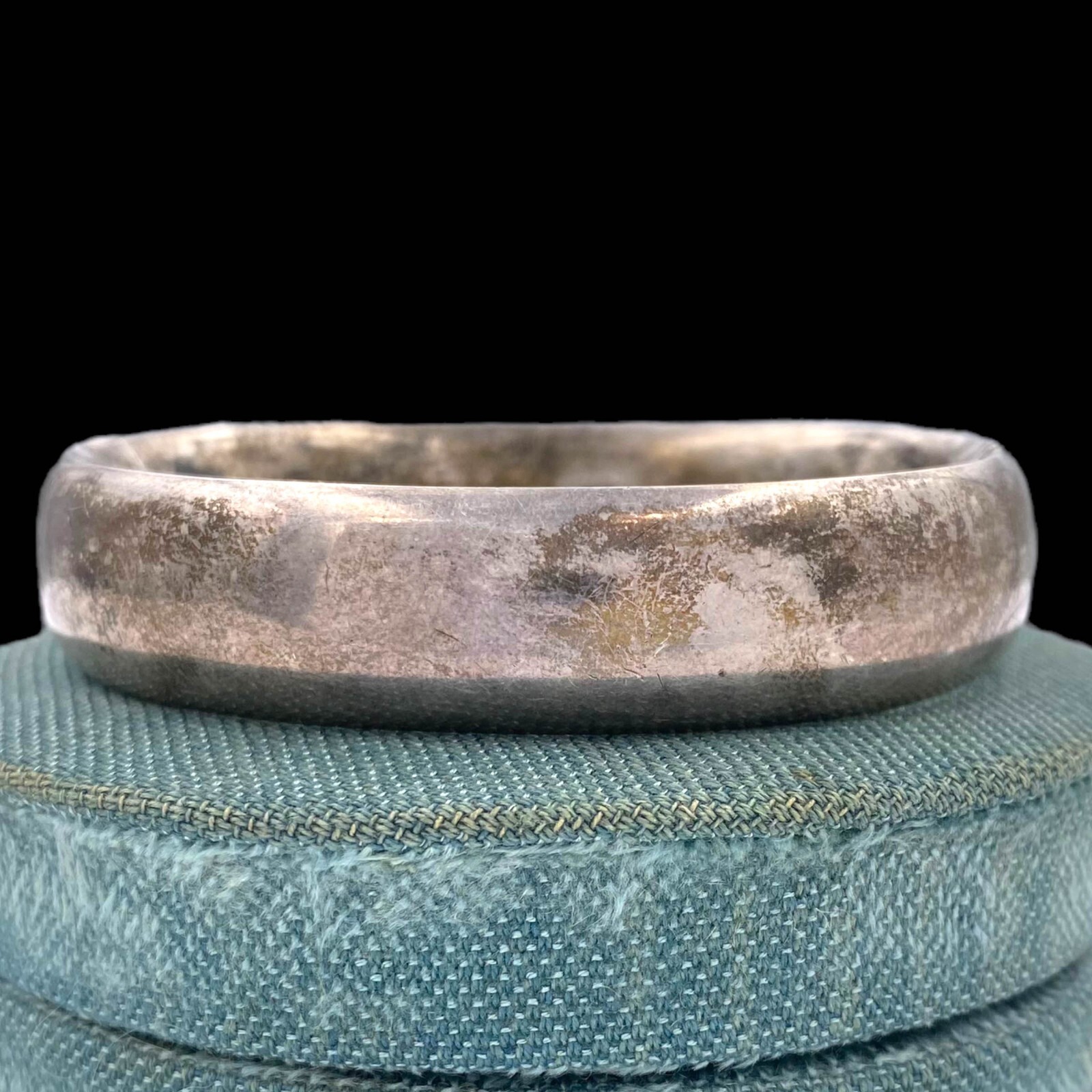 Antique Vintage Art Nouveau Sterling Silver A&Z CHAIN CO Bangle