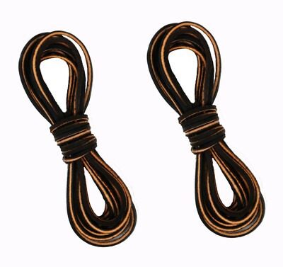 Work Boot Laces Leather Laces 72  2 pair Welders type Alm Dark Brown Logger lace