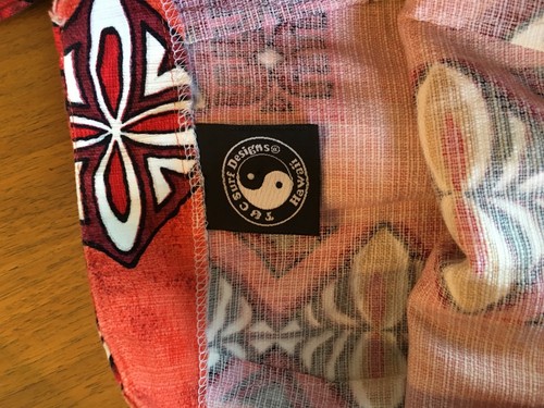 T&C Surf HAWAIIAN WOMENS SKIRT Orange Red Tie Pencil Tribal Flowered SMALL 0 1 - Picture 7 of 10
