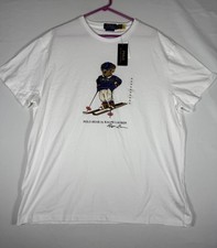 NWT Polo Ralph Lauren Polo Ski Bear T-Shirt Mens XL White Preppy Holiday Winter