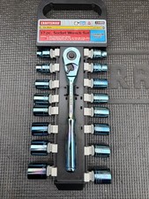 Sears Craftsman Usa Rare Blue Titanium 38 Socket Ratchet Set 34859 Full Polish