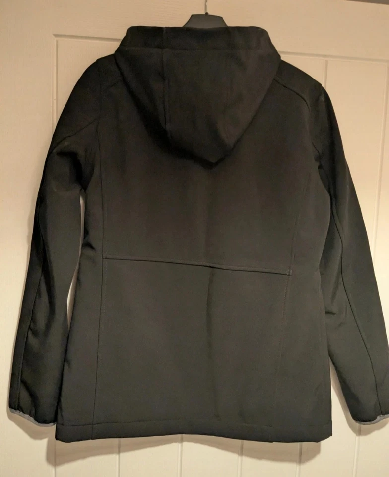 Lands' End Soft Shell Jacket XS (UK size 8, EU 36, US 4) Black/Grey Fleece lined - Image 2 of 4