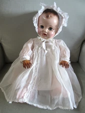 Vintage Magic Skin 21" Doll Unmarked w Hard Plastic Baby Head, Redressed
