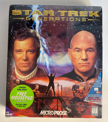Star Trek Generations PC Computer Video Game 1997 Microprose Big Box Sealed