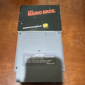 Nintendo Super Mario Bros with booklet, 5-screw NES Cartridge (Rare)