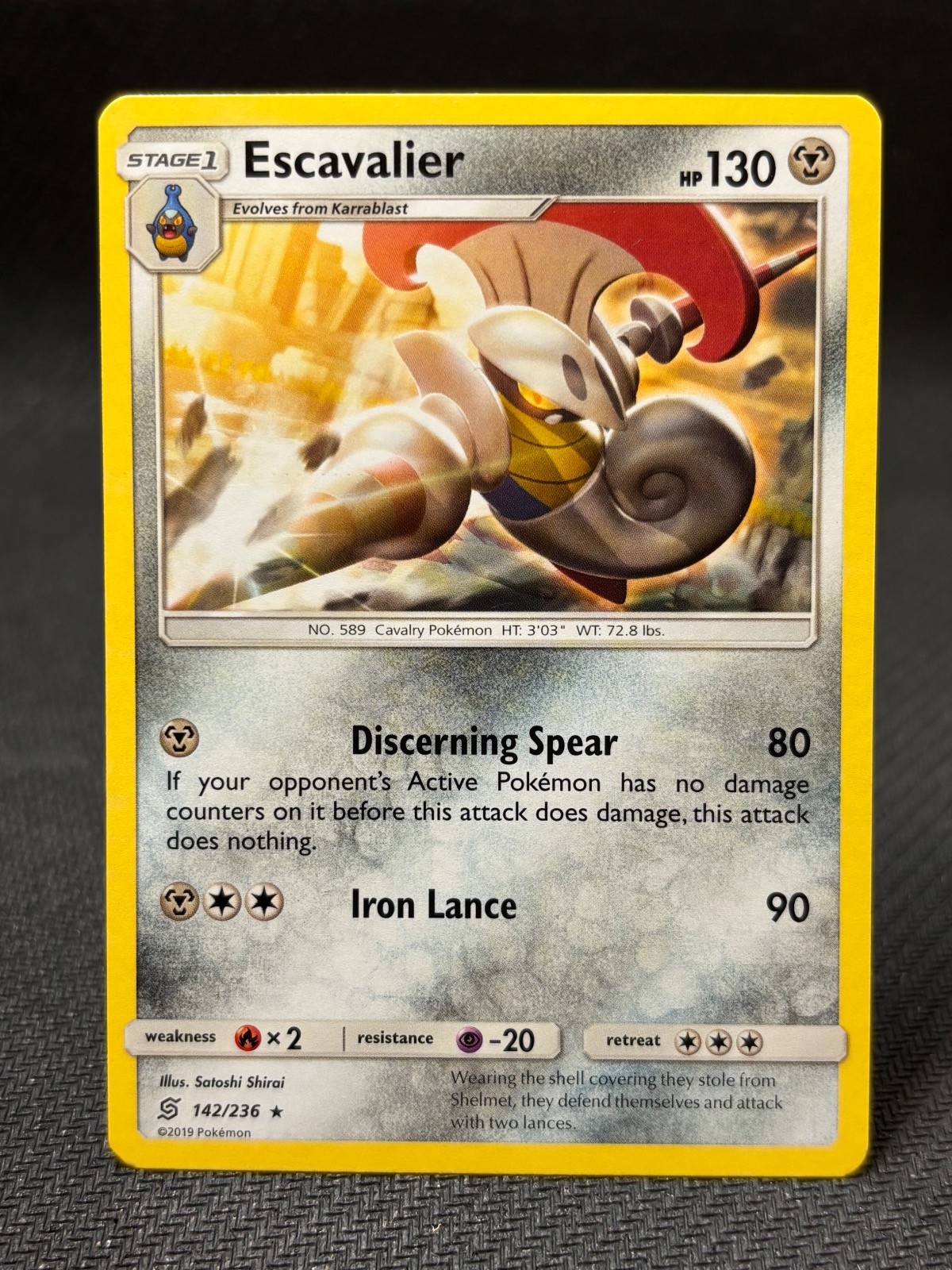 Escavalier 142/236 Rare Unified Minds Pokemon Near Mint