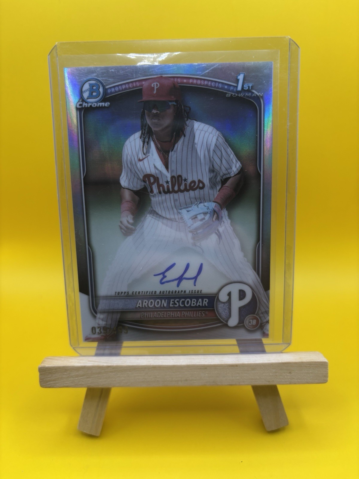 2025 Bowman Chrome #CPA-AE Aroon Escobar 1st Chrome Refractor Auto #/499