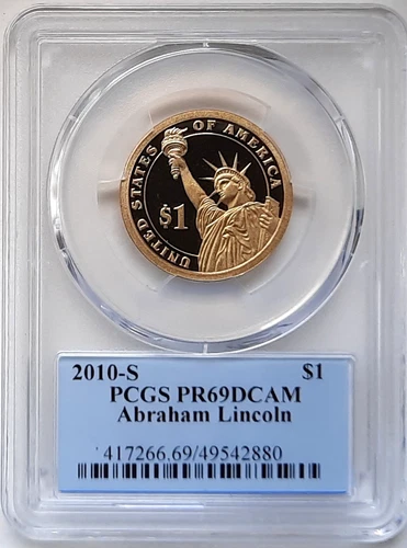 2010-S Presidential Dollar Abraham Lincoln Proof — photo from the most recent tracked eBay sale