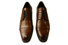 John White mens Oxford Brown Leather Shoes UK 7 Breathable