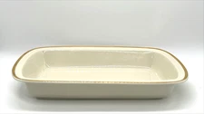 Rare Lenox Eternal Bakeware 13" Rectangular Baker~Ivory & Gold~Serving Bowl Oven