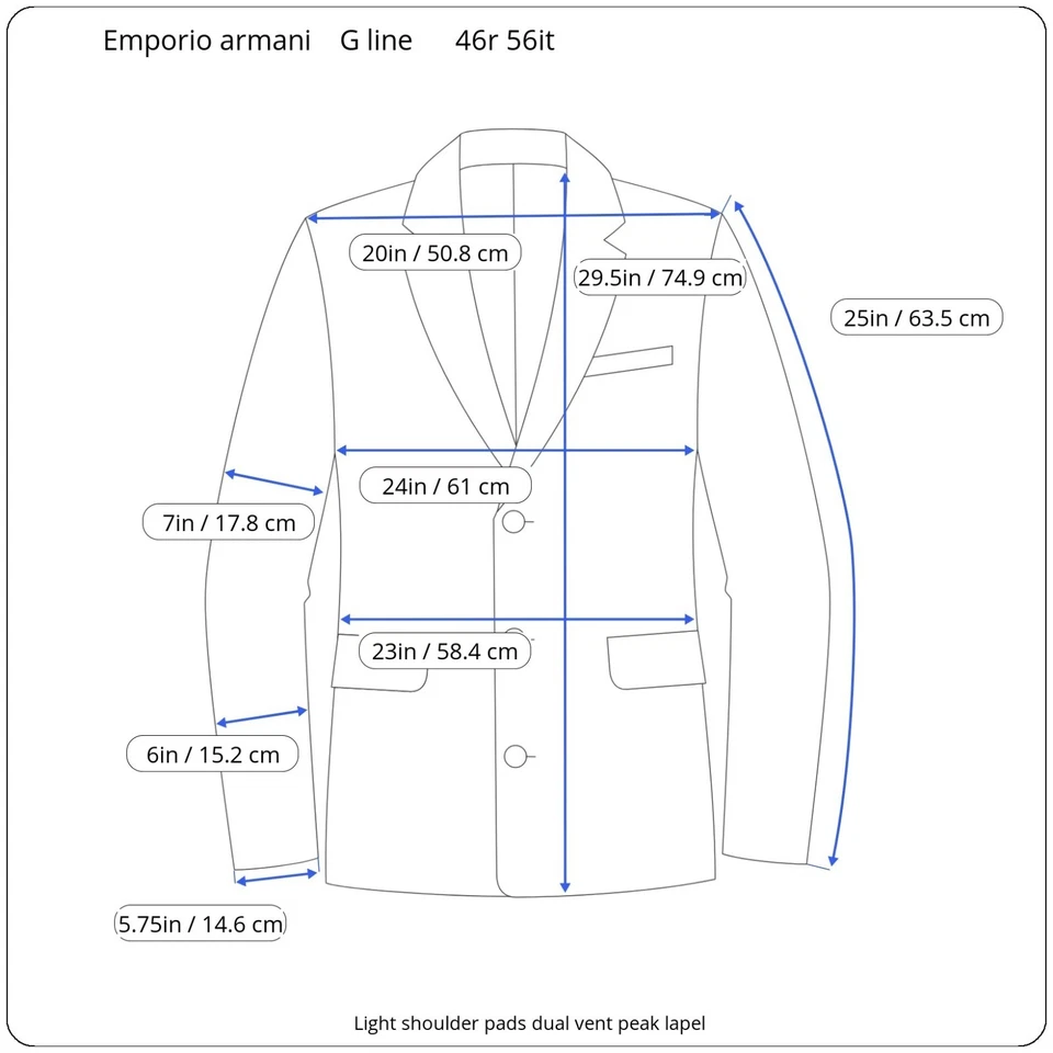 Emporio Armani Peak Lapel Tuxedo 56it 40x30 Giorgio Armani 46r G Line - image 2 of 4