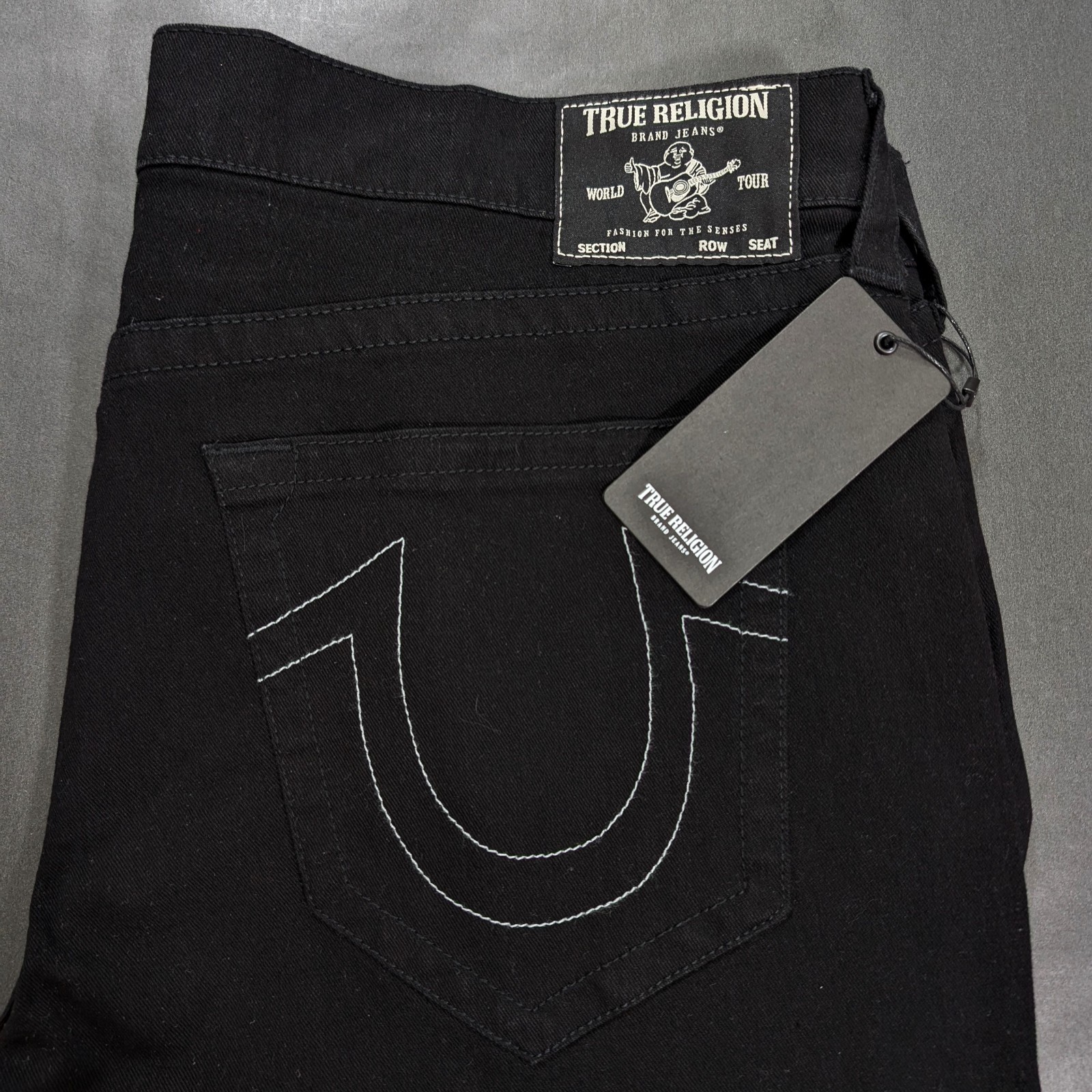 True Religion Geno No Flap Relaxed Slim Fit Jeans 40x32 2SB Body Rinse Black