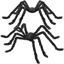 Halloween Decoration 2Pack 49in Giant Realistic Hairy Spider Outdoor Yard Decor