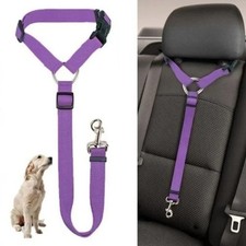 2-in-1 Pet Car Seat Belt Nylon Leash Adjustable Backseat Safety Harness