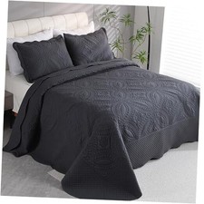 Oversize King Bedspread 120"x120",3 Piece Oversize King 120"x120" Grey