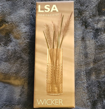 LSA International Wicker Clear Mouthblown Handmade Glass Vase 20cm Poland
