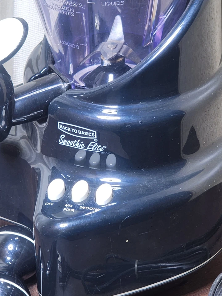 Back To Basics Smoothie Elite SE 2000 Tested Works Black Complete Set 120vac - Image 4 of 4