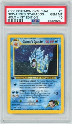 PSA 10 1st Edition Giovanni's Gyarados Holo 5/132 Gym Challenge