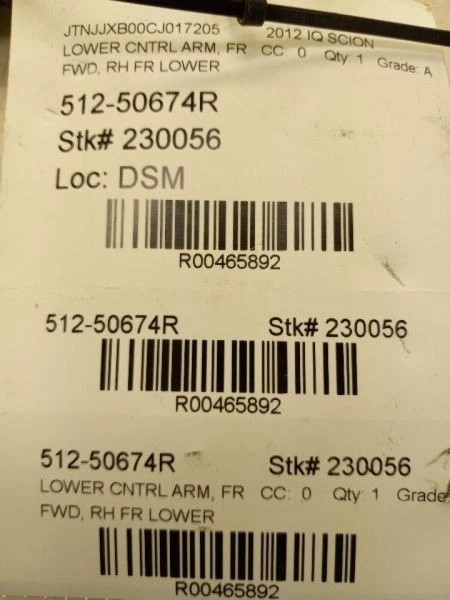 11-15 SCION IQ ПЕРЕДНИЙ НИЖНИЙ РЫЧАГ УПРАВЛЕНИЯ СО СТОРОНЫ ПАССАЖИРА В СБОРЕ  - Изображение 4 из 4