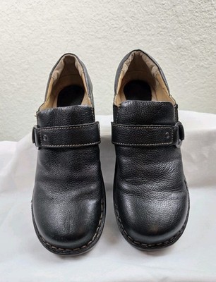 Cabelas Sandhills Collection Womens Nurse Clogs Shoes Leather Black Wedge  9.5 M