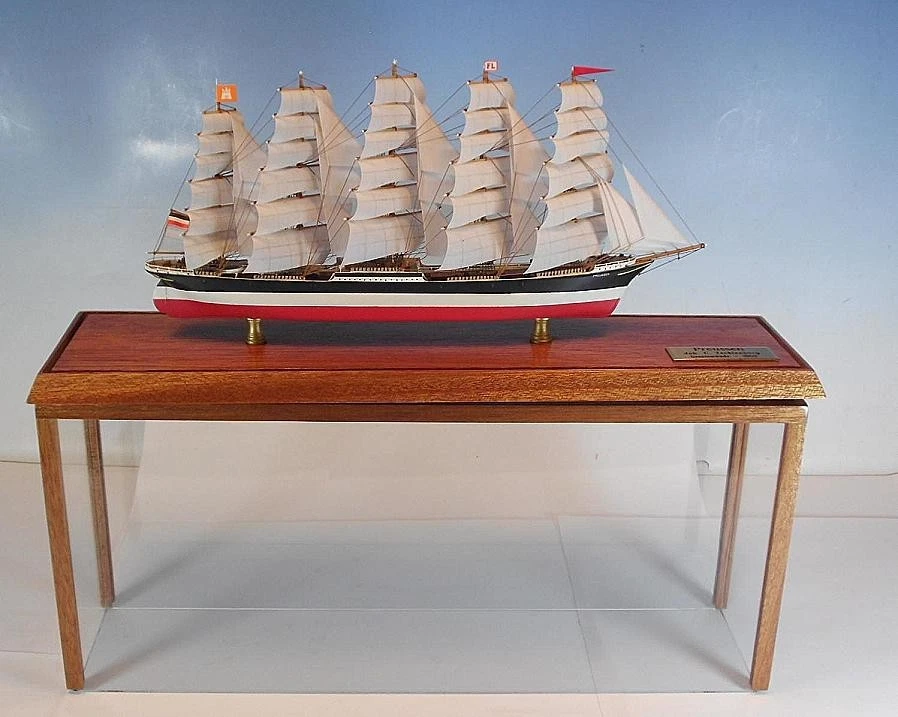 1/700 Segelschiff 5-Mast Vollschiff Preußen Vitrine 29cm Schiff 21cm OVP #514 - Bild 2 von 4